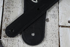 Thalia Thalia TH-SBKPP-EI  2.5 Inch Wide Pearl Peace Sign Ebony Guitar Strap Black