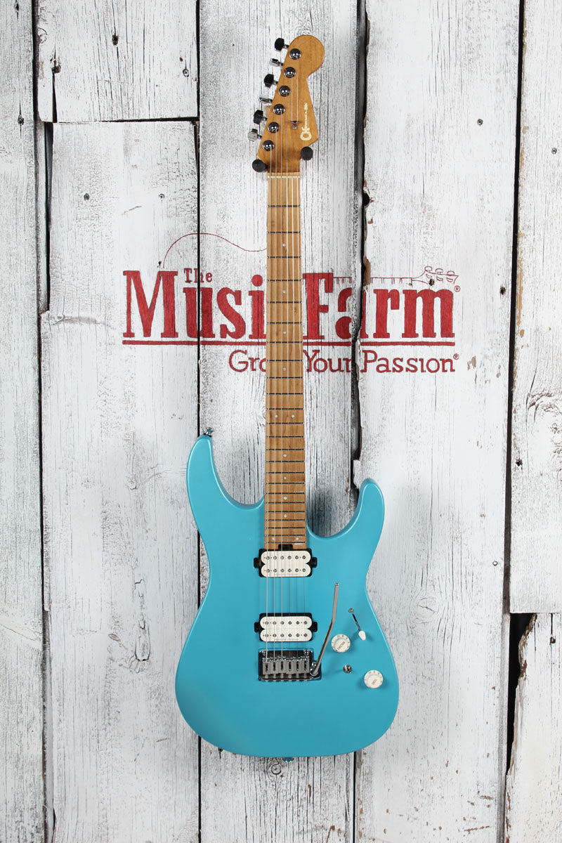 Charvel 2022 Pro Mod DK24 HH 2PT CM Electric Guitar Caramelized Maple Blue Frost