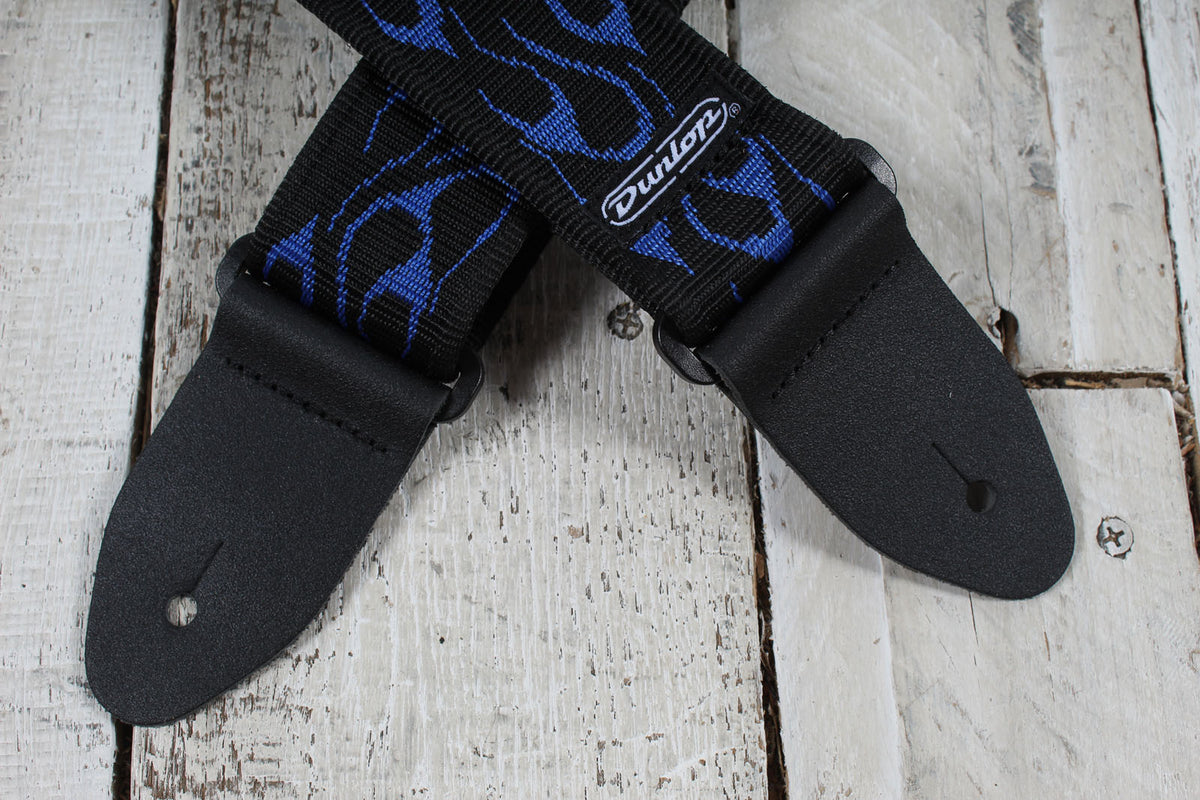 Dunlop D38-11 Classic Guitar Strap Blue Flame
