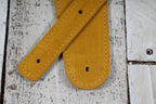 Henry Heller HBS25-HNYFOX 2.5 Inch Capri Suede Guitar Strap Brown with Fox Embroidery