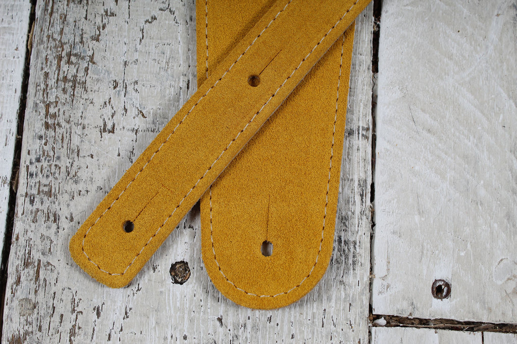 Henry Heller HBS25-HNYFEA 2.5 Inch Capri Guitar Strap Suede Brown with Feather Embroidery