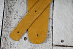 Henry Heller HBS25-HNYFEA 2.5 Inch Capri Guitar Strap Suede Brown with Feather Embroidery