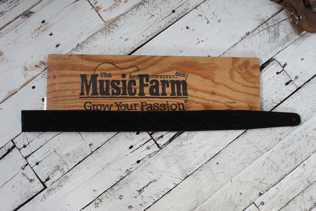 Henry Heller HPX-BLK 2 Inch Wide Black Suede Adjustable Guitar Strap