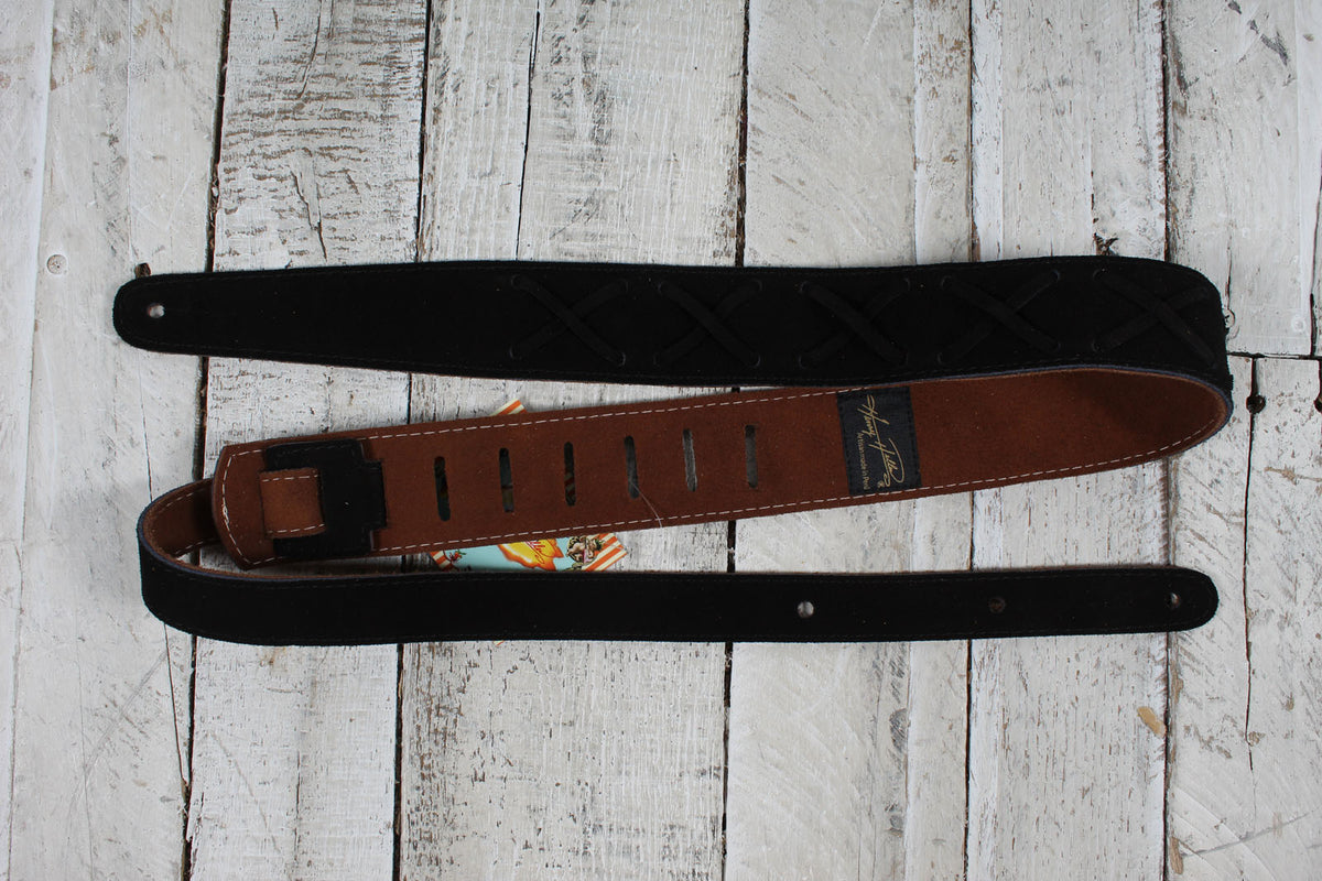 Henry Heller HPX-BLK 2 Inch Wide Black Suede Adjustable Guitar Strap