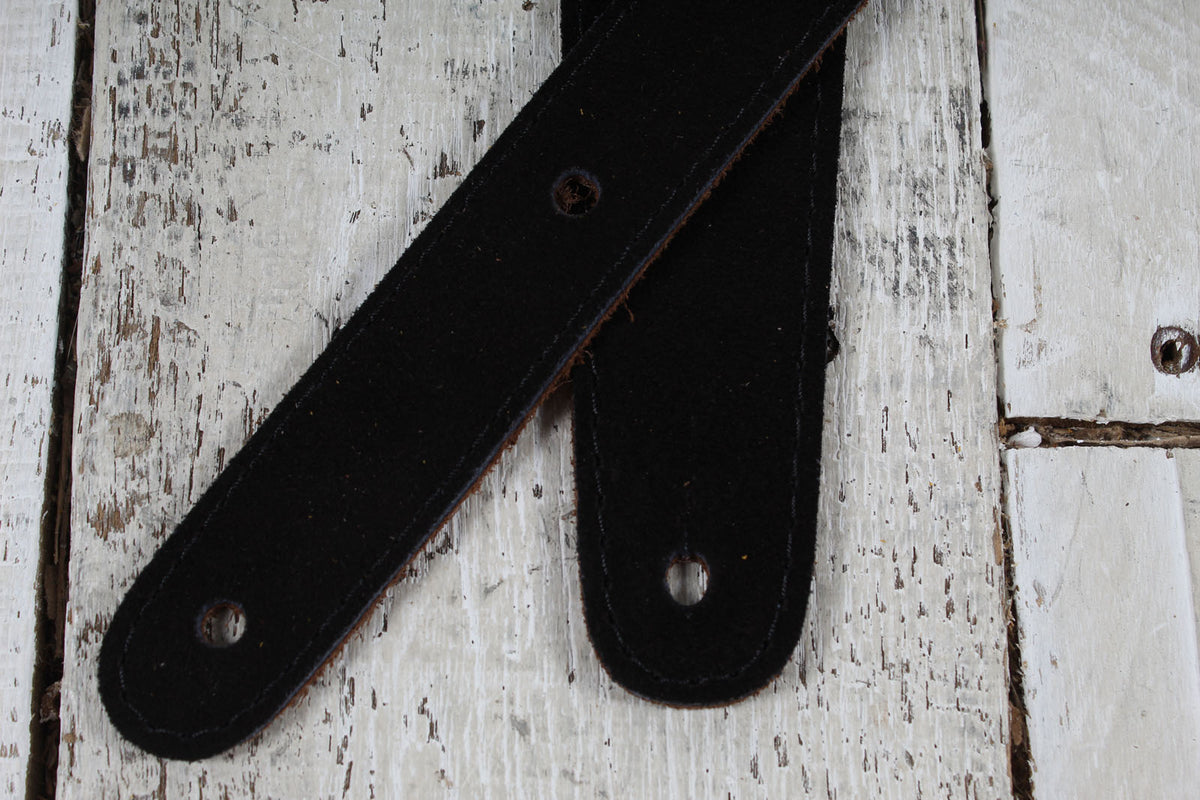 Henry Heller HPX-BLK 2 Inch Wide Black Suede Adjustable Guitar Strap