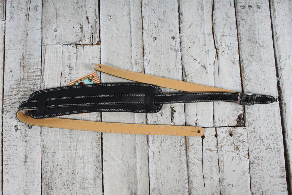 Henry Heller HP50-BLK Peru Vintage 50's Padded Guitar Strap Black