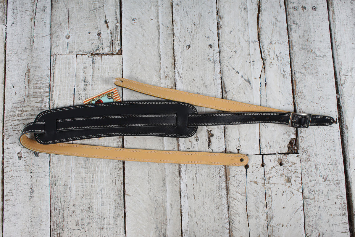 Henry Heller HP50-BLK Peru Vintage 50's Padded Guitar Strap Black