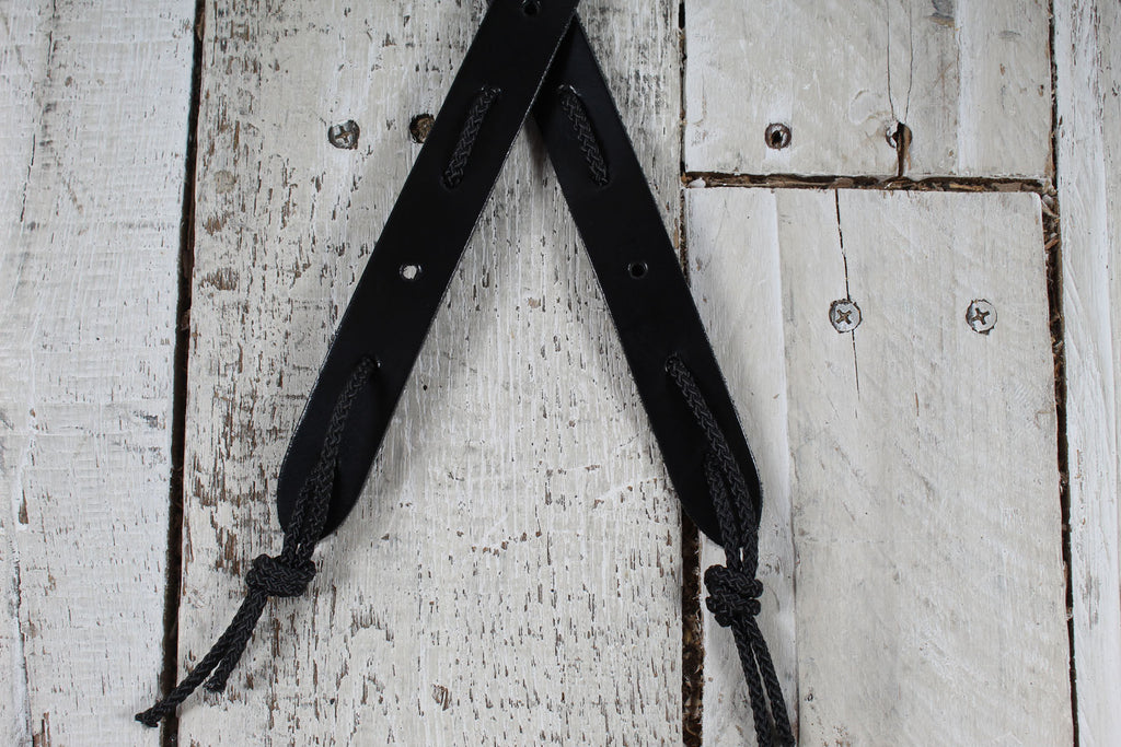 D'Addario 25LBNJ00-DX  Classic Leather Banjo Strap Black