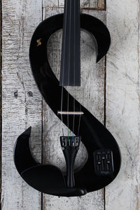 Stagg 4/4 S Shaped Electric Violin Set with Black Electric Violin and Soft Case