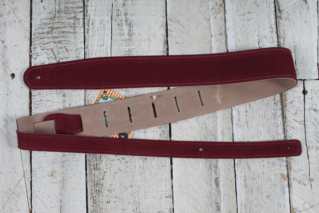 Henry Heller HBS2-BRG 2 Inch Wide Capri Leather Burgundy Guitar Strap
