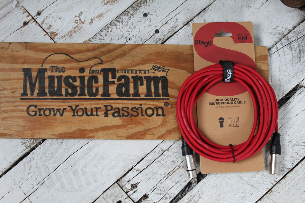 Stagg SMC6 CRD 20 Foot Microphone Cable Red
