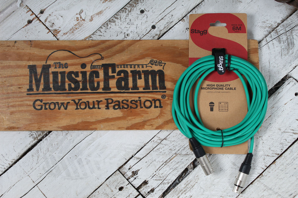 Stagg SMC6 CGR  20 Foot Microphone Cable Green