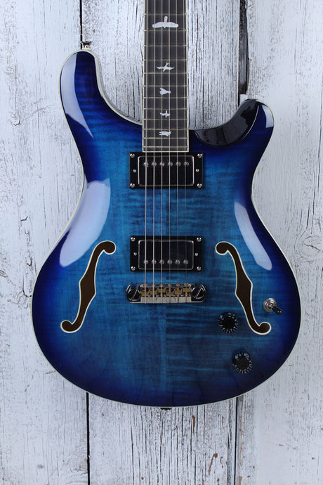 PRS SE Hollowbody II Electric Guitar Faded Blue Burst with Hardshell Case