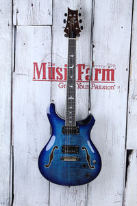 PRS SE Hollowbody II Electric Guitar Faded Blue Burst with Hardshell Case