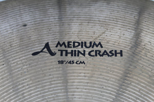 Zildjian A Zildjian Medium Thin Crash 18" Medium Thin Crash Drum Cymbal