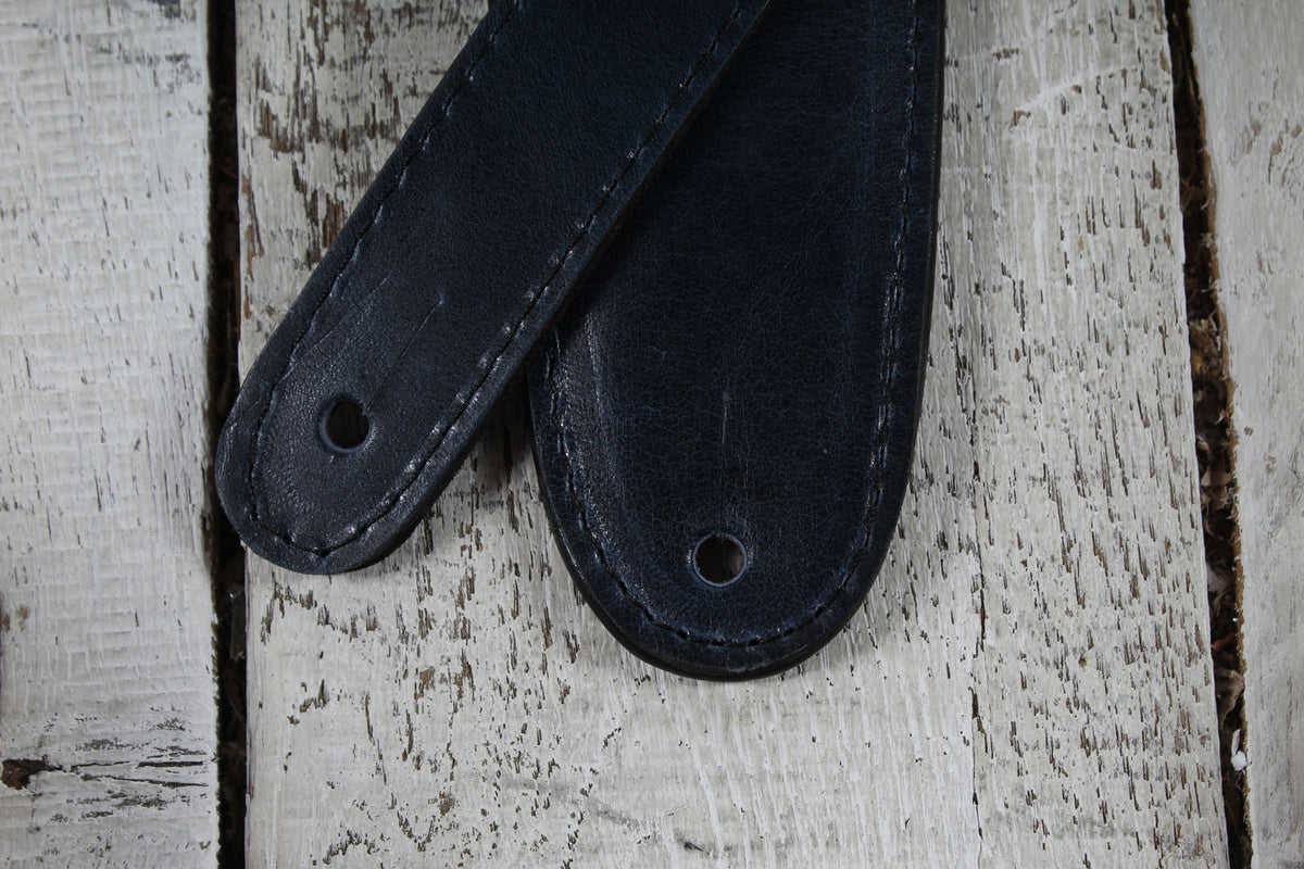 Henry Heller HPAD35-7 3.5 Inch Padded Capri Leather Guitar Strap Blue