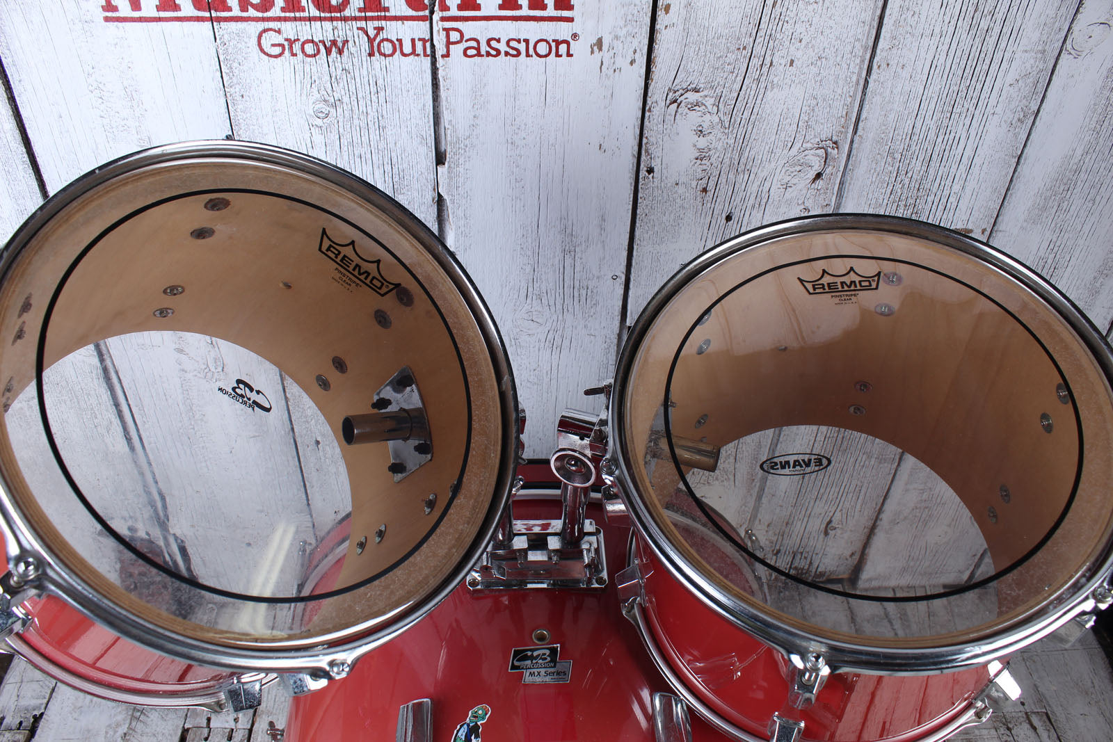 CB Percussion MX Series 4 Piece Drum Shell Kit with Double Kick Drum Pedal