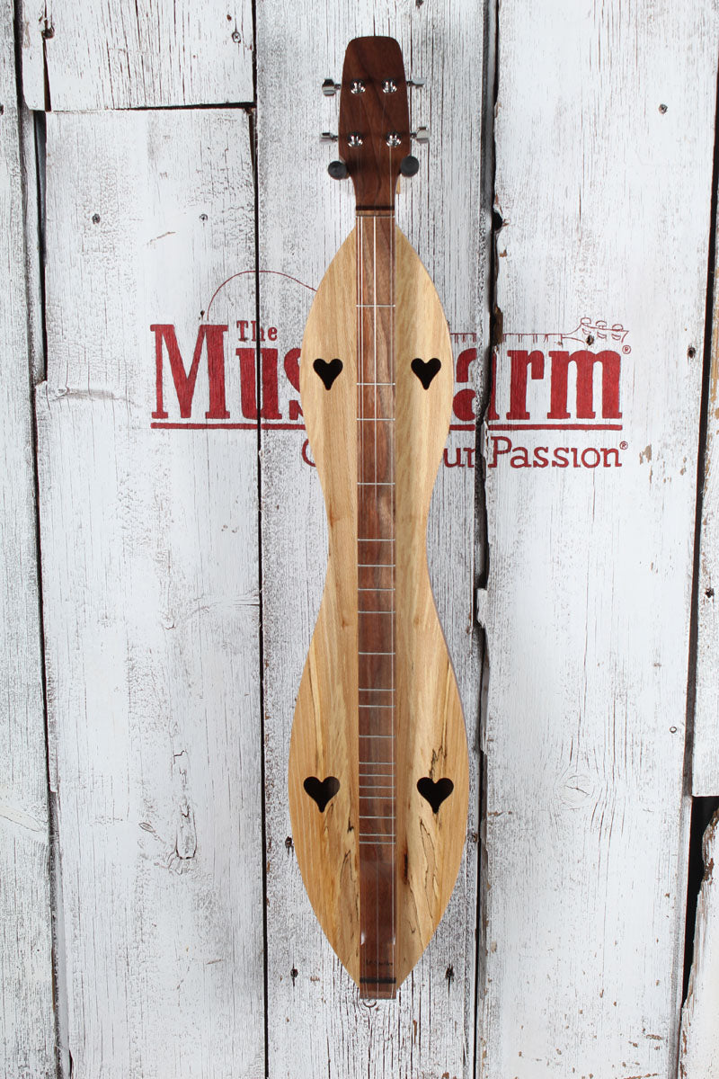 McSpadden 4 String Flathead Hourglass Spalted Sycamore Dulcimer with Gig Bag