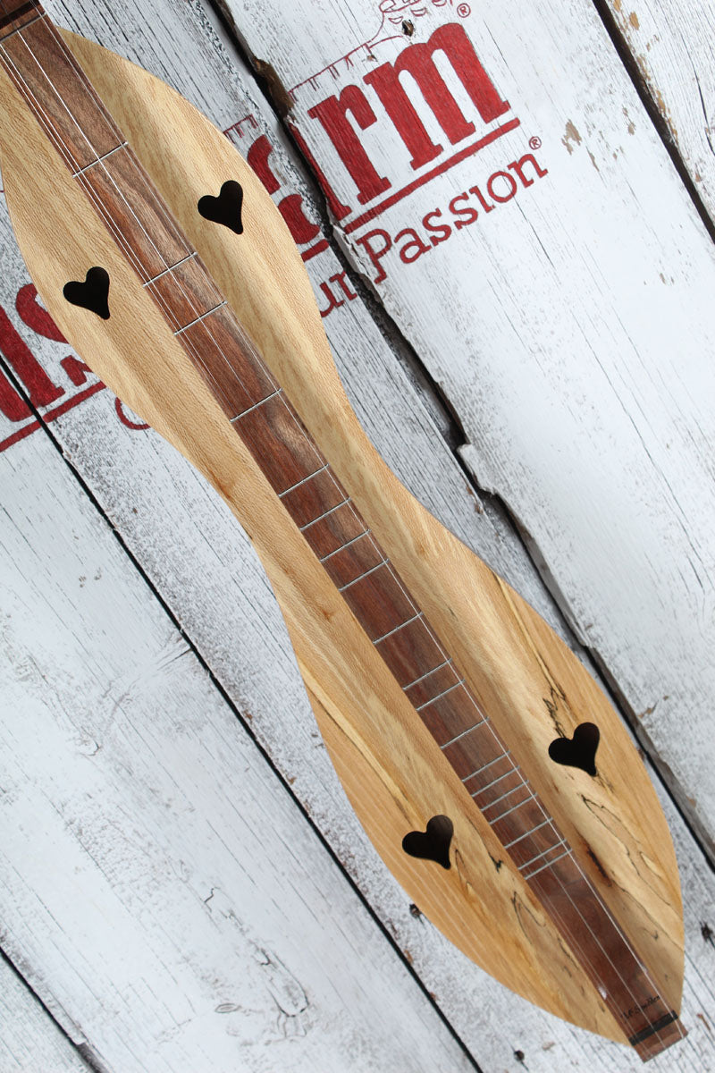 McSpadden 4 String Flathead Hourglass Spalted Sycamore Dulcimer with Gig Bag
