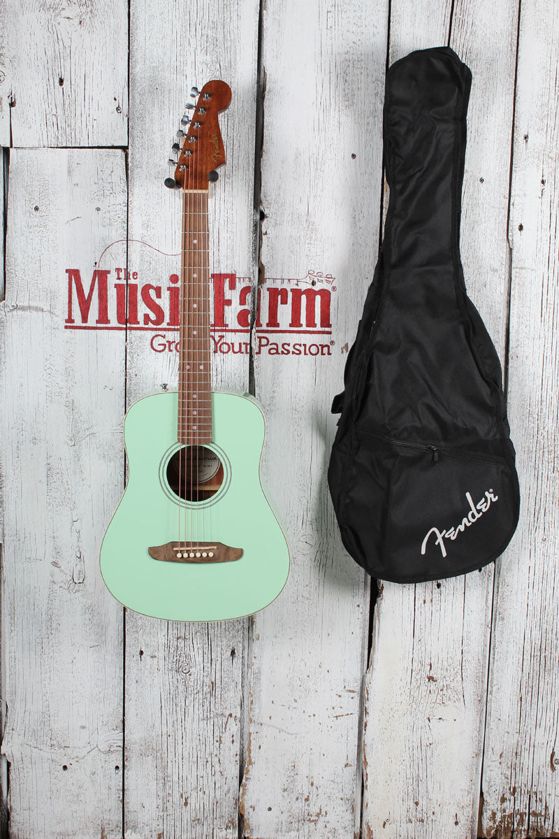 Fender California Standard Redondo Mini Acoustic Guitar Surf Green with Gig Bag