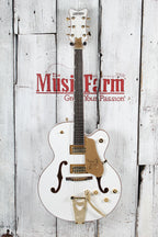 Gretsch Synchromatic Falcon Hollow Body Electric Guitar Snowcrest White w Case