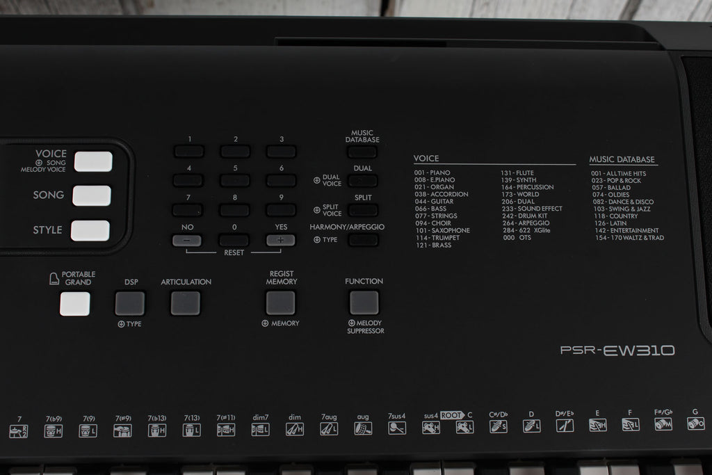Yamaha PSR-EW310 Keyboard 76 Key Touch Sensitive Keyboard with Stand Power Supply & Headphones