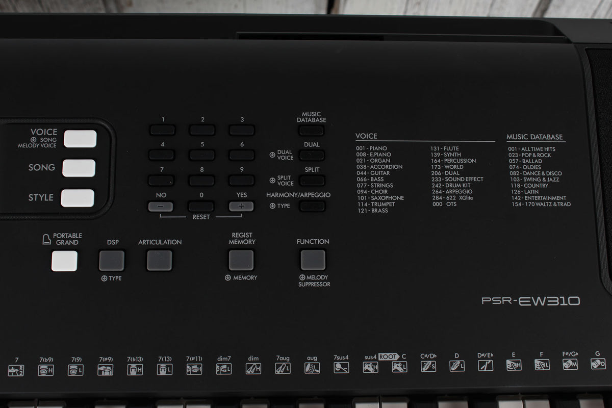 Yamaha PSR-EW310 Keyboard 76 Key Touch Sensitive Keyboard with Stand Power Supply & Headphones