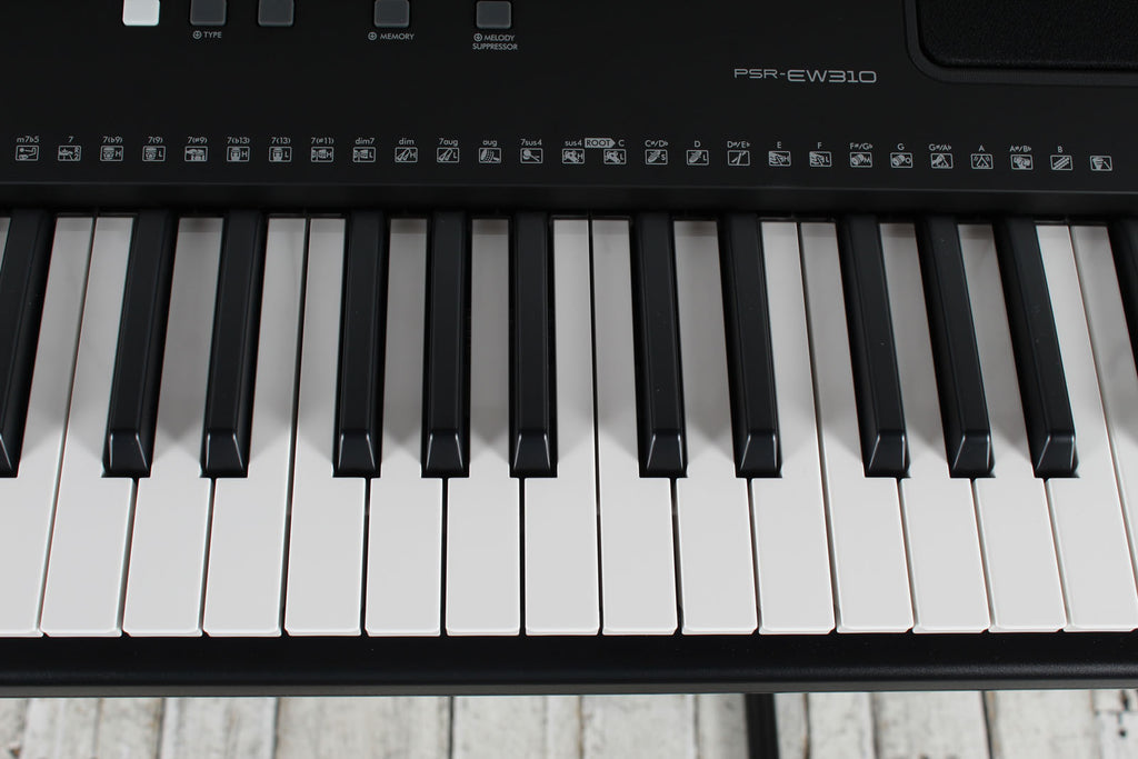 Yamaha PSR-EW310 Keyboard 76 Key Touch Sensitive Keyboard with Stand Power Supply & Headphones