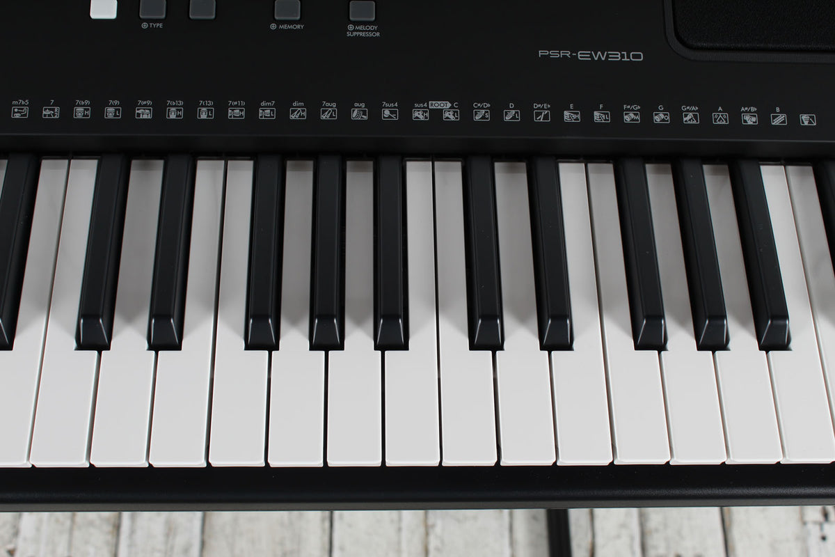 Yamaha PSR-EW310 Keyboard 76 Key Touch Sensitive Keyboard with Stand Power Supply & Headphones