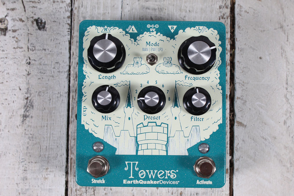 EarthQuaker Devices Towers V1 Pedal Electric Guitar Reverb Effects Pedal