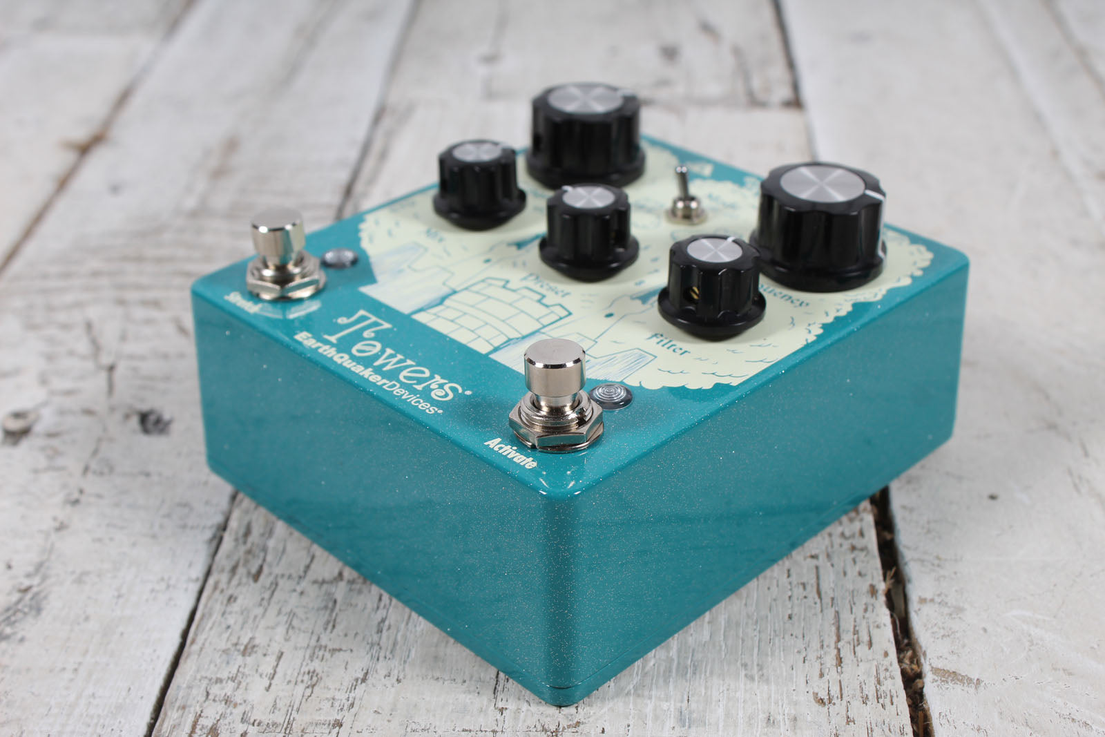 EarthQuaker Devices Towers V1 Pedal Electric Guitar Reverb Effects Pedal