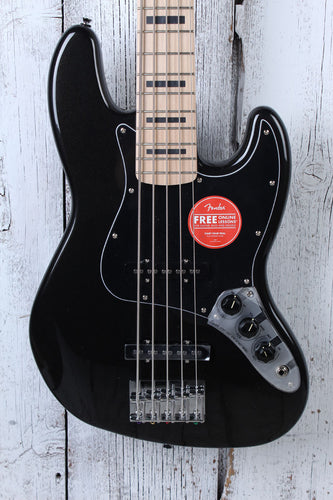 Squier Affinity Active Jazz Bass V 5 String Electric Bass Guitar Black Metallic