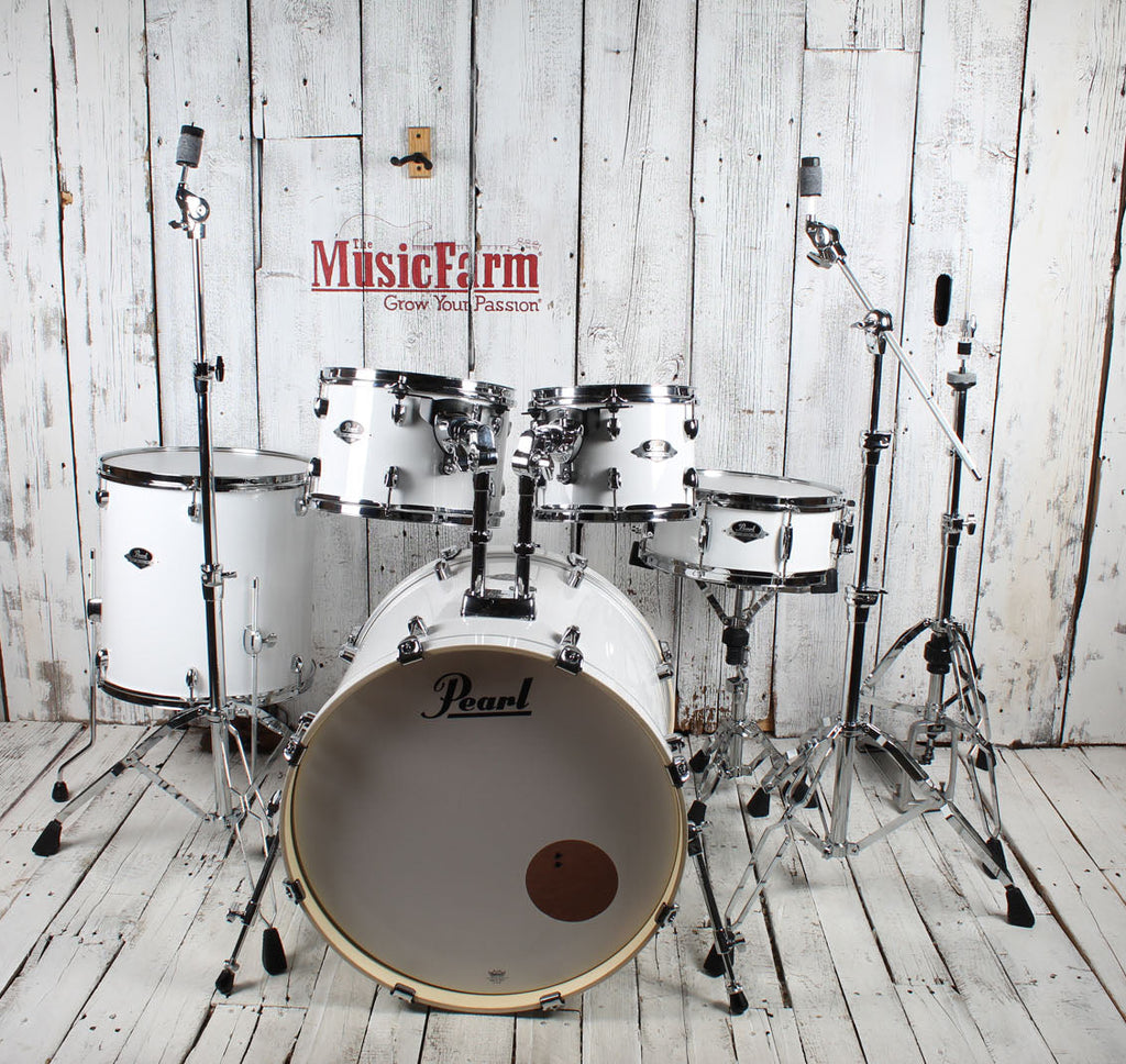 Pearl Export Series Drum Kit 5 Piece Drum Kit with Hardware Pure White