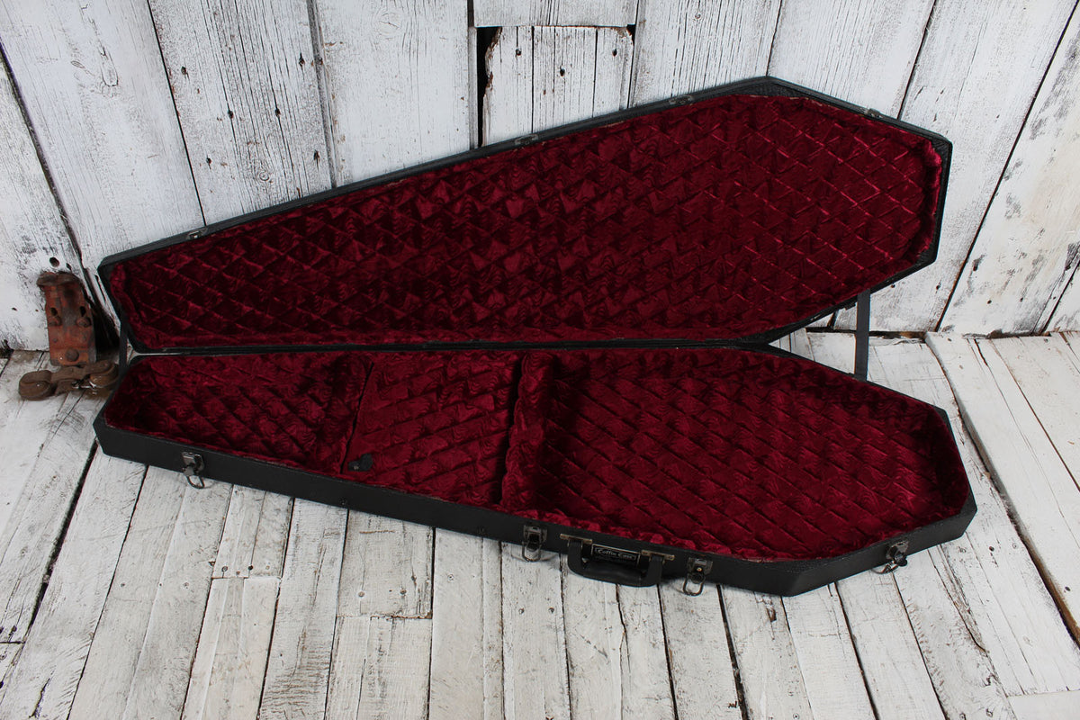 Coffin Original Coffin Shaped Electric Bass Guitar Case Red Velvet Interior