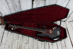 Coffin Original Coffin Shaped Electric Bass Guitar Case Red Velvet Interior