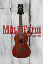 Luna Tattoo Concert Ukulele Laser Hawaiian Tattoo Design UKE TC MAH with Gig Bag