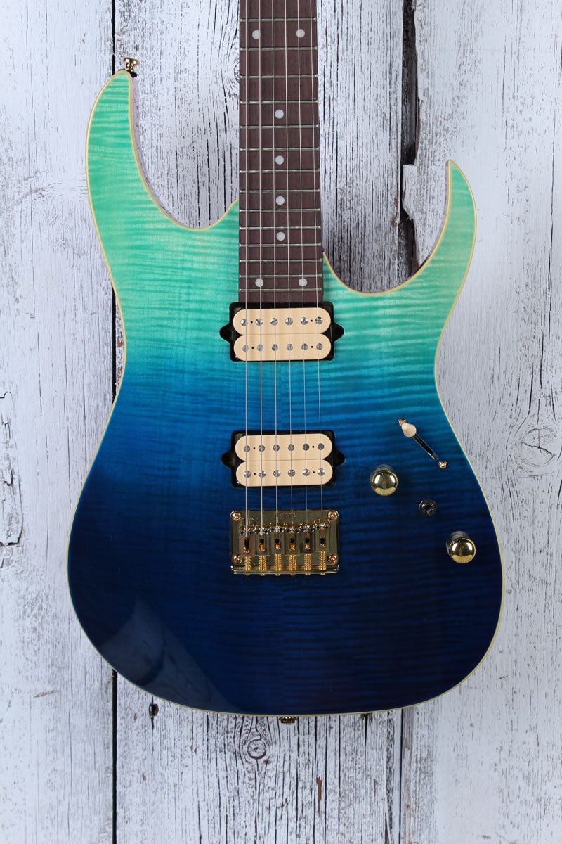 Ibanez High Performance RG421HPFM Electric Guitar Flame Maple Top Blue Reef