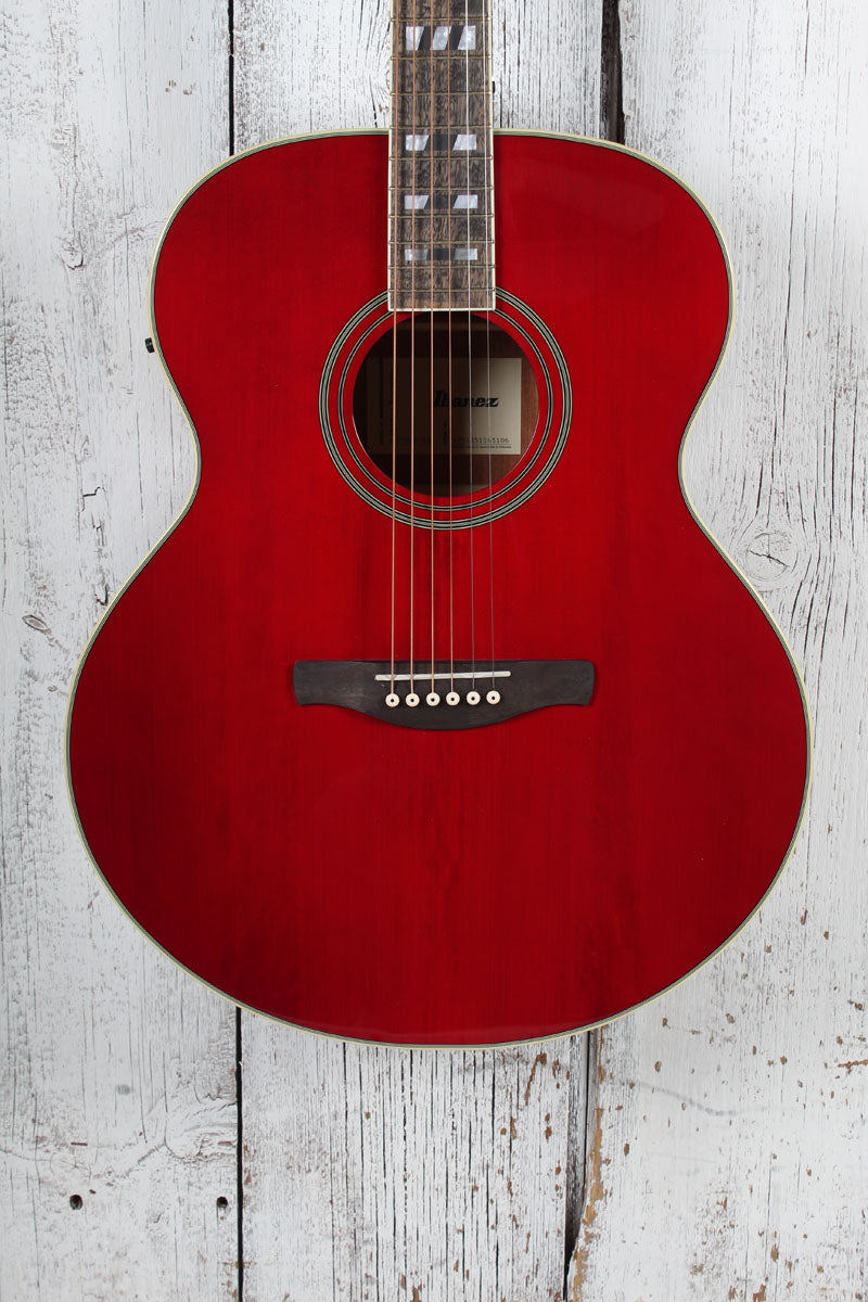 Ibanez AJ70M1E Jumbo Acoustic Electric Guitar Solid Spruce Top Wine Red Finish Main image