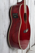 Ibanez AJ70M1E Jumbo Acoustic Electric Guitar Solid Spruce Top Wine Red Finish