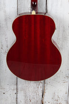 Ibanez AJ70M1E Jumbo Acoustic Electric Guitar Solid Spruce Top Wine Red Finish