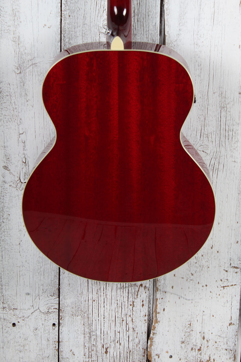 Ibanez AJ70M1E Jumbo Acoustic Electric Guitar Solid Spruce Top Wine Red Finish
