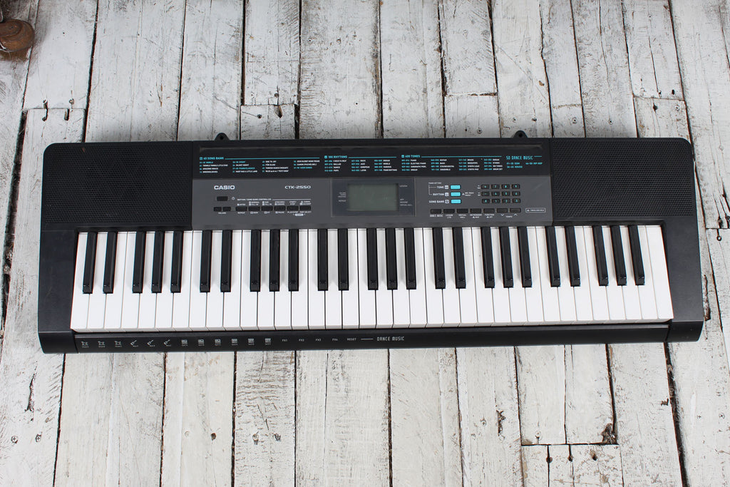 Casio CTK-2550 Keyboard 61 Key Portable Keyboard Black with Sustain Pedal and Power Supply