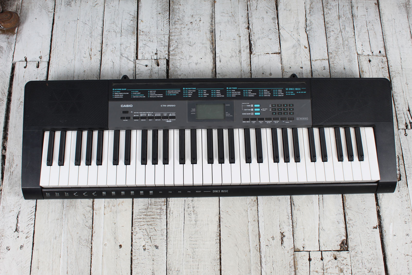 Casio CTK-2550 Keyboard 61 Key Portable Keyboard Black with Sustain Pedal and Power Supply