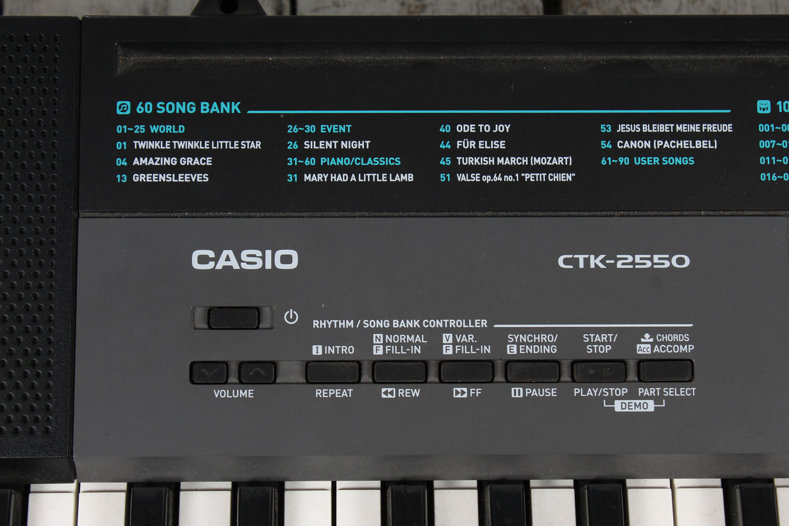 Casio CTK-2550 Keyboard 61 Key Portable Keyboard Black with Sustain Pedal and Power Supply