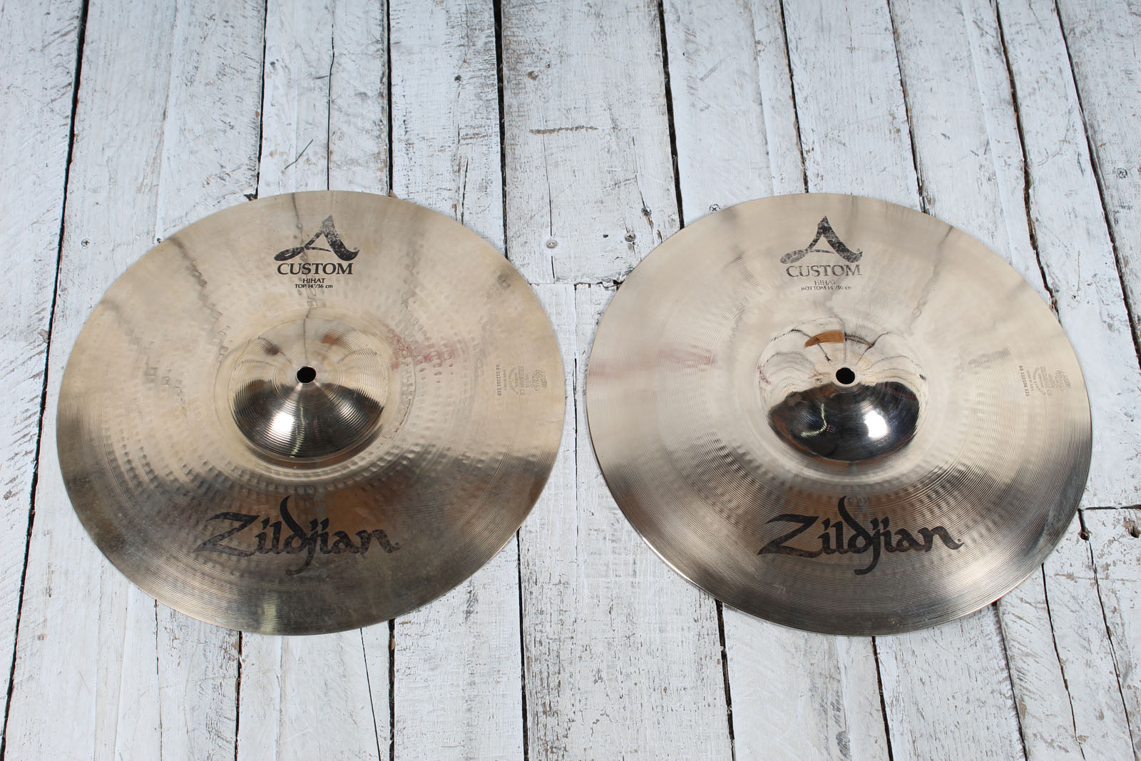 Zildjian A Custom 14 Inch Hi Hat Cymbal Pair 14" Hi Hats Drum Cymbals A20510 Main image
