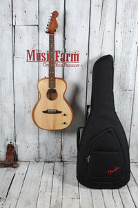 Fender Highway Series Parlor Acoustic Electric Guitar Natural w Deluxe Gig Bag