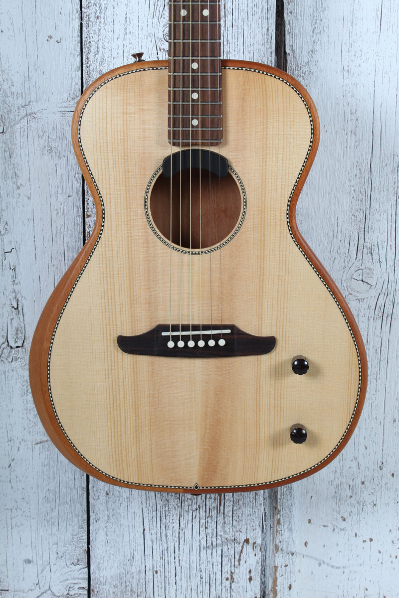 Fender Highway Series Parlor Acoustic Electric Guitar Natural w Deluxe Gig Bag