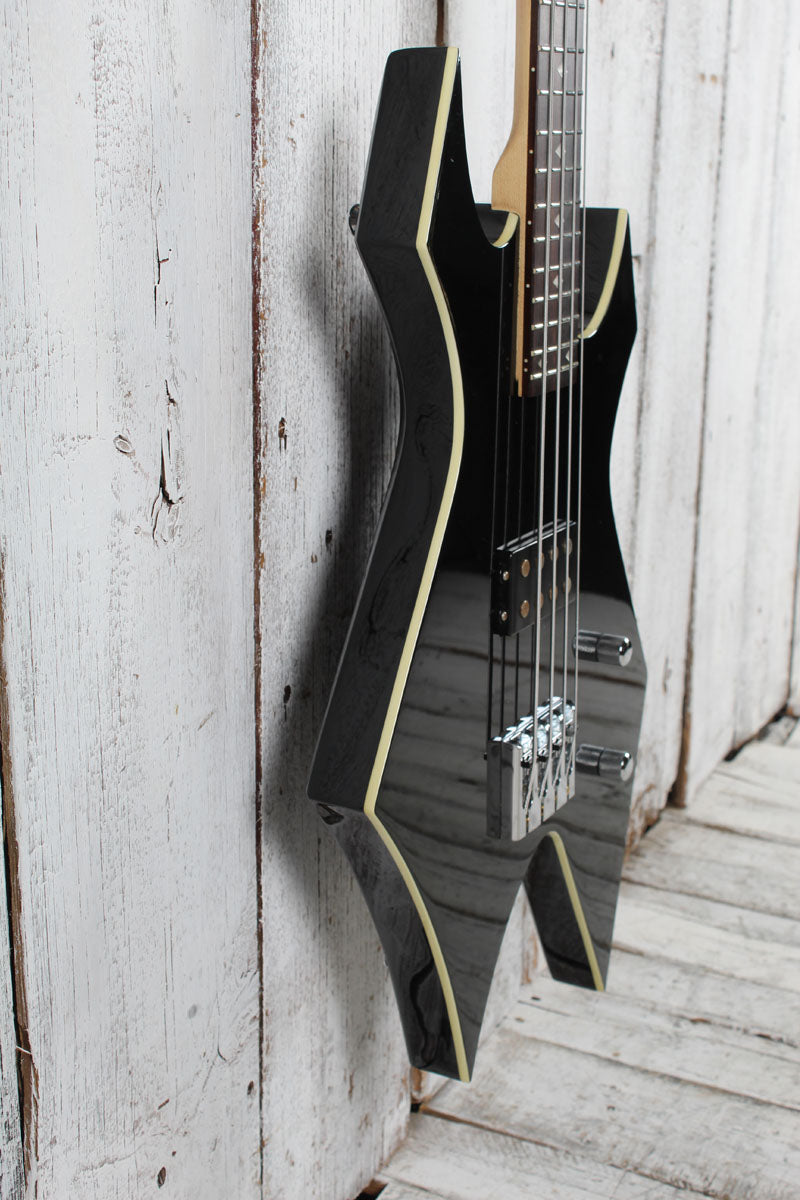 B.C. Rich Revenge Series Warlock Bass 4 String Electric Bass Guitar Onyx Finish