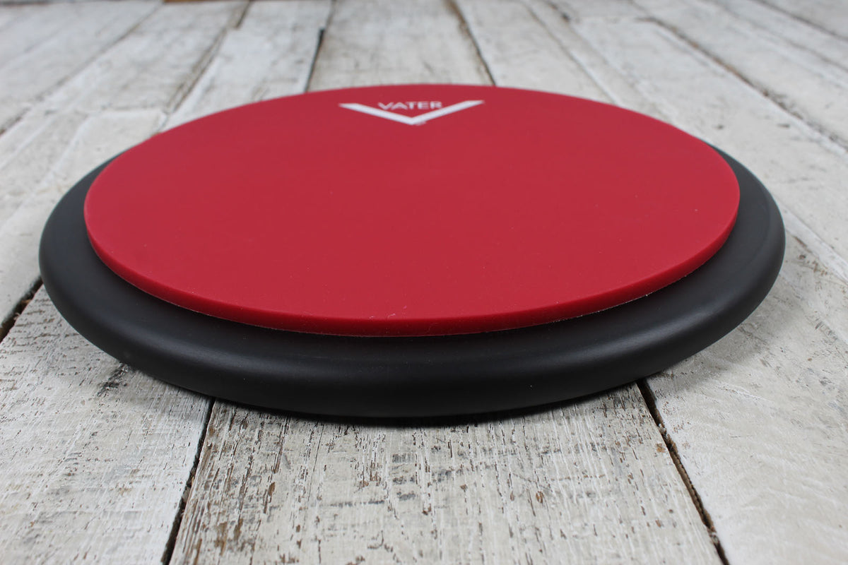 Vater Chop Builder VATCB12S Practice Pad 12 Inch Double Sided Practice Drum Pad Red