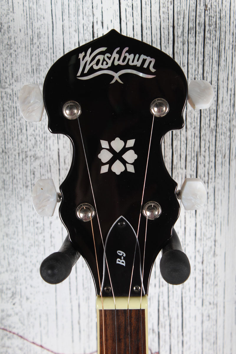 Washburn B9 Americana Series 5 String Resonator Back Banjo Gloss Sunburst